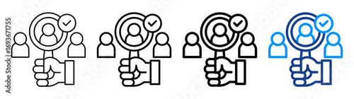 Recruitment Agency Icon Different Style Outline Collection Set