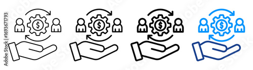 Gig Economy Icon Different Style Outline Collection Set
