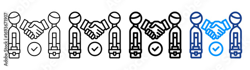 Employment Partnership Icon Different Style Outline Collection Set