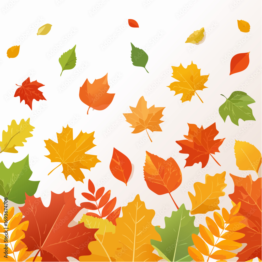 Obraz premium Autumn leaves falling, abstract vector illustration