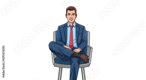 Line Art Illustration of Business and Teamwork Concepts.