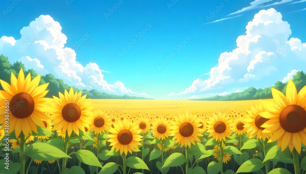 Obraz premium Golden Sunflowers in a Summer Field
