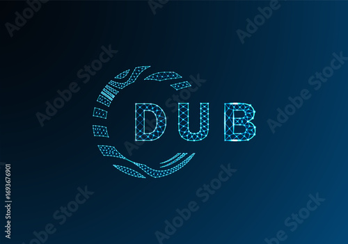 DUB low poly letter logo vector design. DUB lower poly logo design. DUB unique low poly logo design.