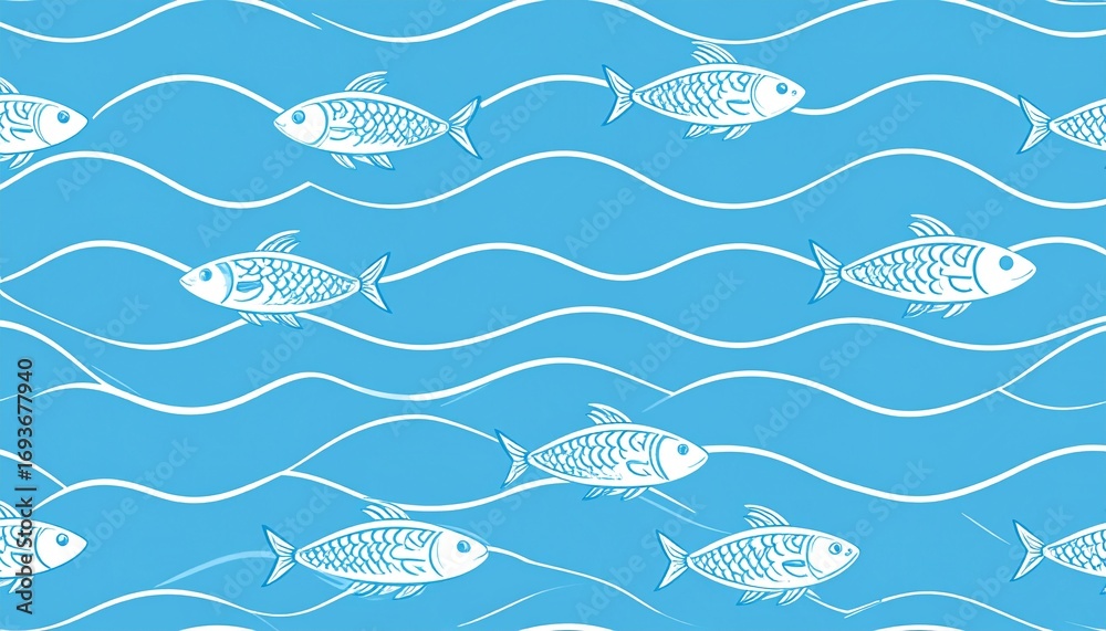 seamless pattern with sea animals, seamless sea pattern, 