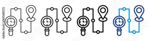Time Tracking Icon Different Style Outline Collection Set