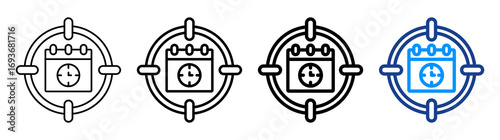 Daily Focus Icon Different Style Outline Collection Set
