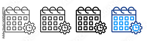Schedule Management Icon Different Style Outline Collection Set