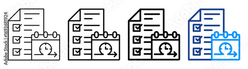 Sprint Planning Icon Different Style Outline Collection Set