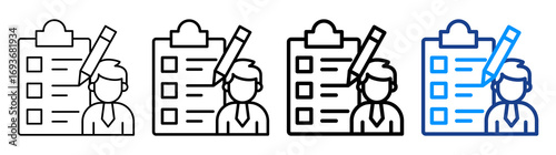 Personal Organizer Icon Different Style Outline Collection Set