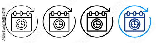 Timeframe Icon Different Style Outline Collection Set
