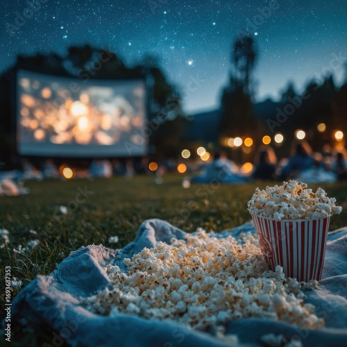 Outdoor movie night with popcorn (2)