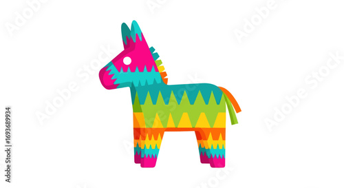 Bild auf Leinwand Vibrant Multi-Colored Donkey Pi?ata for Party Fun.