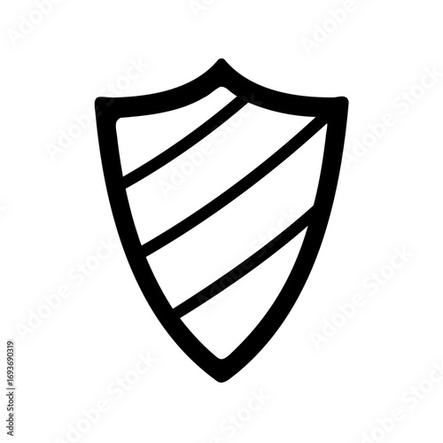 Bold Shield with Diagonal Stripes Design Concept, Vector Illustration Symbol