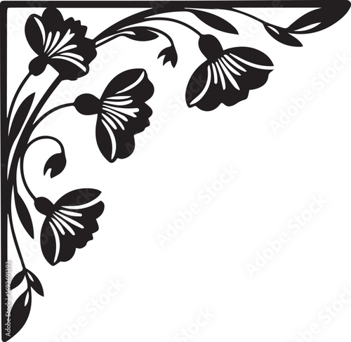 black and white floral art background