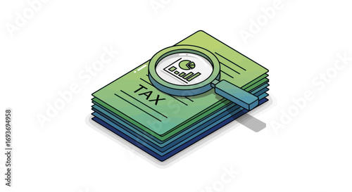 Tax Documents Under Magnifying Glass Inspection.