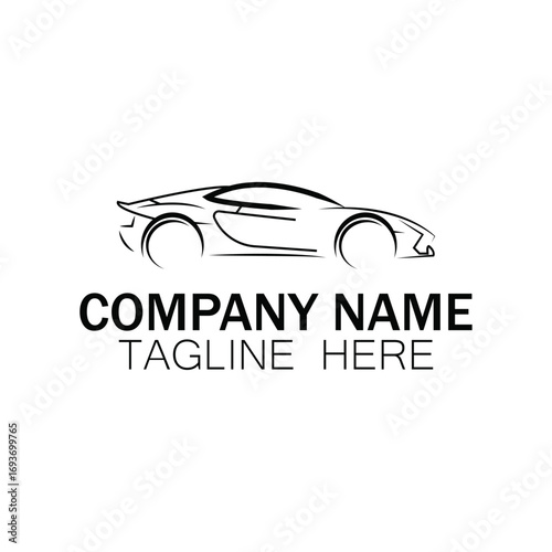 Sleek Automotive Logo with Custom Text