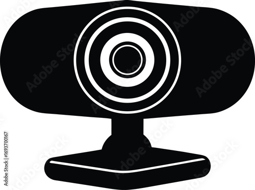 computer webcam device silhouette vector illustration