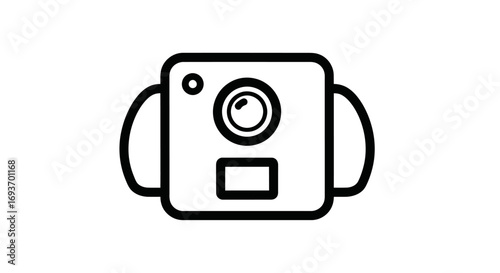 Simple Line Drawing of a Square Action Camera.