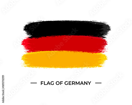 Germany flag vector. Creative German flag grunge paint brush stroke on white background.