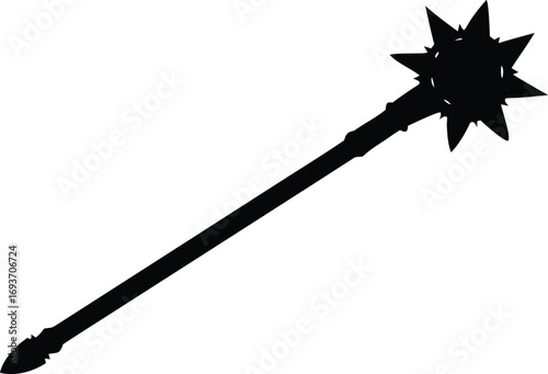 medieval mace weapon silhouette vector