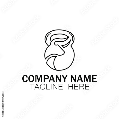 Kettlebell Logo Fitness and Strength Training Branding
