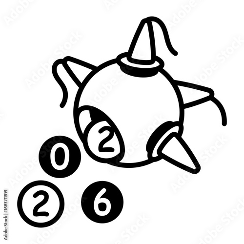 A hand drawn style icon showing a pinata