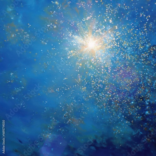 vibrant sunlight sparkle in blue sky