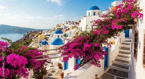 Picturesque oia village in santorini, greece