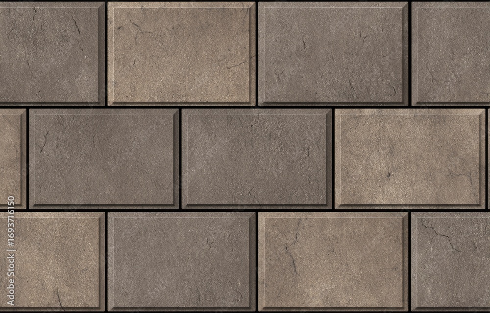 Gray rectangular paving stones arranged in rows