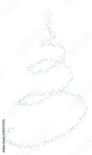 Elegant Silver Christmas Tree Sparkling Decorative