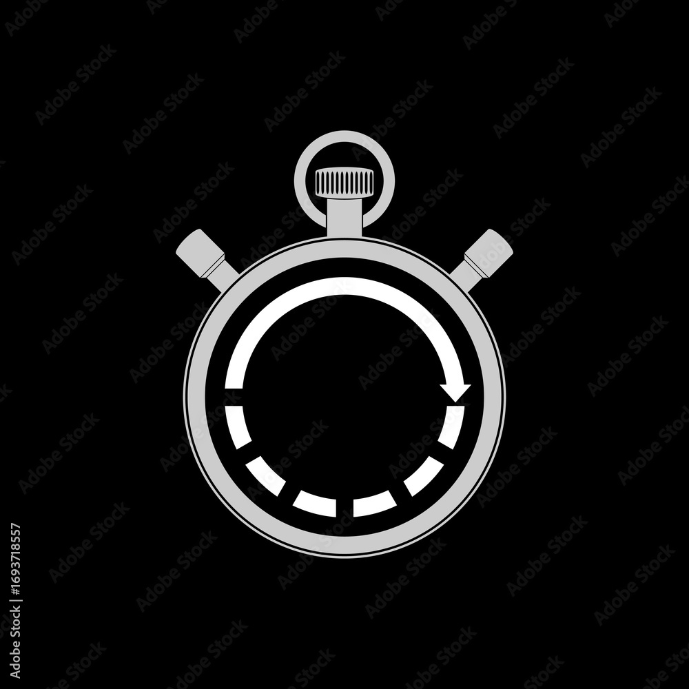 Fototapeta premium Stopwatch, Fast Processing icon isolated on black background
