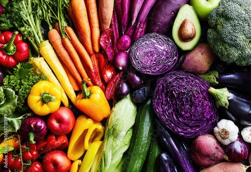 Wallpaper Mural Vibrant array of fresh, colorful vegetables Torontodigital.ca