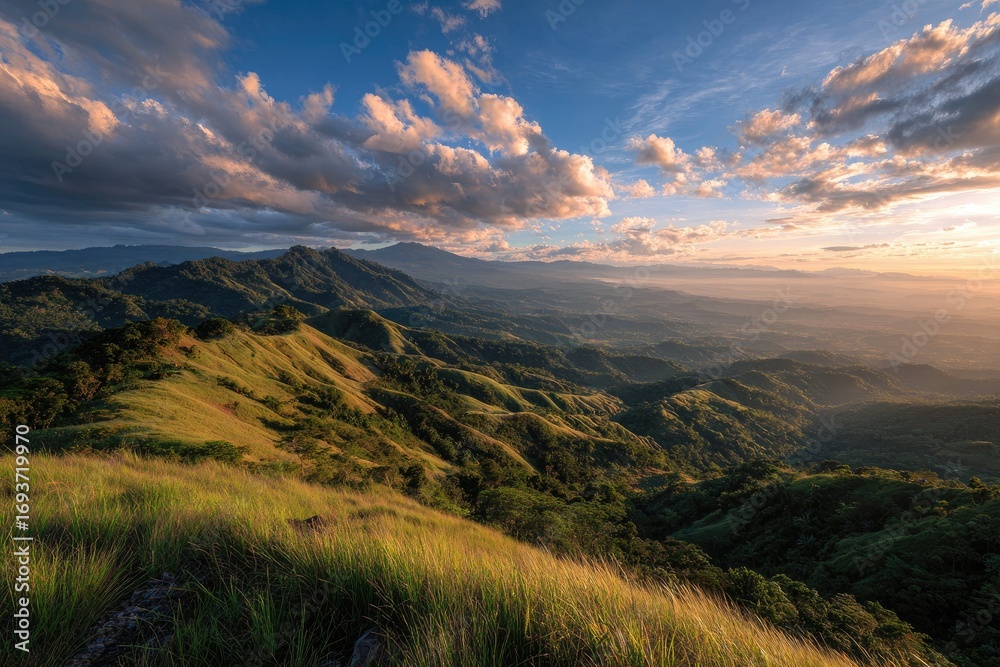 Fototapeta premium Mountain vista at sunset (4)