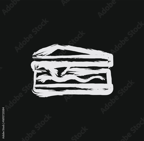 Vector Ink Grunge Brush Strokes Icon Logo Design Elements.