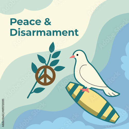 Anti-Nuclear Vector Poster — Peace & Disarmament Concept