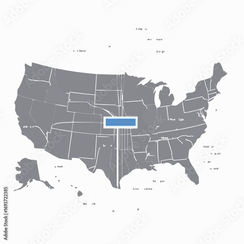 United States Map With Highlighted Colorado And State Borders america geography