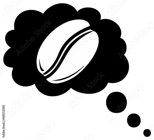 Coffee Bean Thought Bubble, Thinking About Coffee, Caffeine Craving, Aroma Cloud