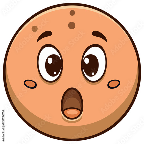 Surprised cartoon face expressing shock with wide eyes and open mouth
