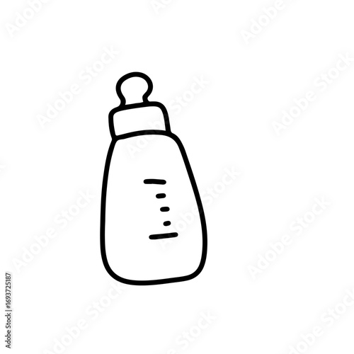 Outline baby new born doodles decoration element design. game, education, sock. baby newborn element doodle