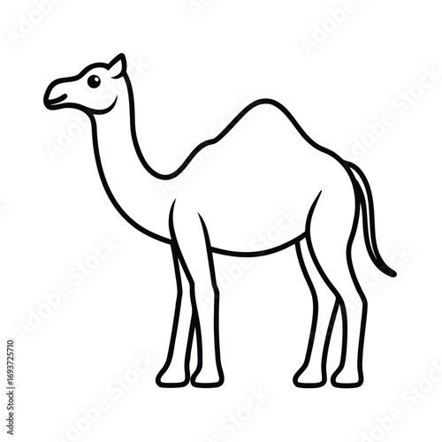 Camel side view minimalist line art