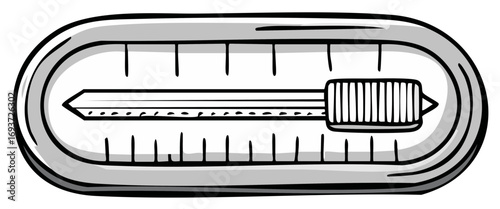 Cartoon Style Graphic of Temperature Gauge Slider to Show Temperature Levels