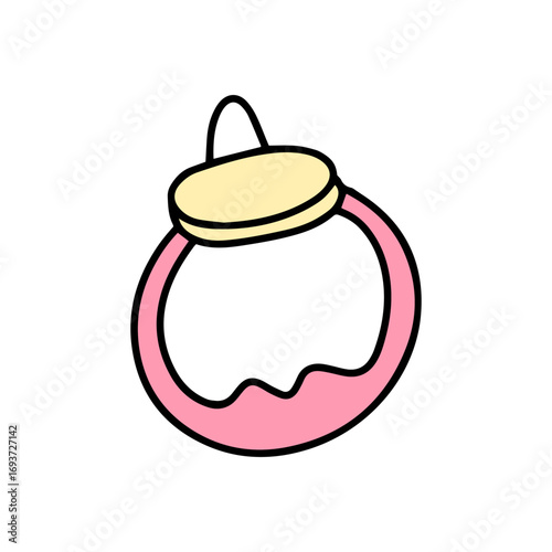 Outline baby new born doodles decoration element design. game, education, sock. baby newborn element doodle