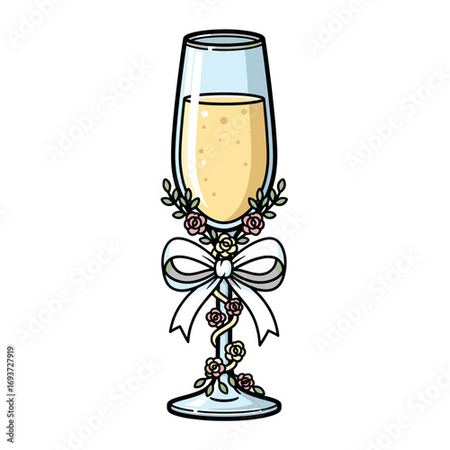 Decorated Champaigne Glass