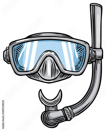 Underwater Scuba Diving Mask and Snorkel Gear for Water Sports Adventure