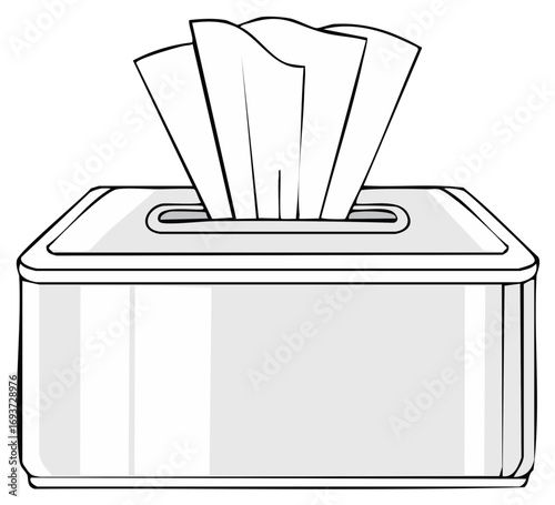 Tissue Box with Wipes Dispensing Vector Illustration