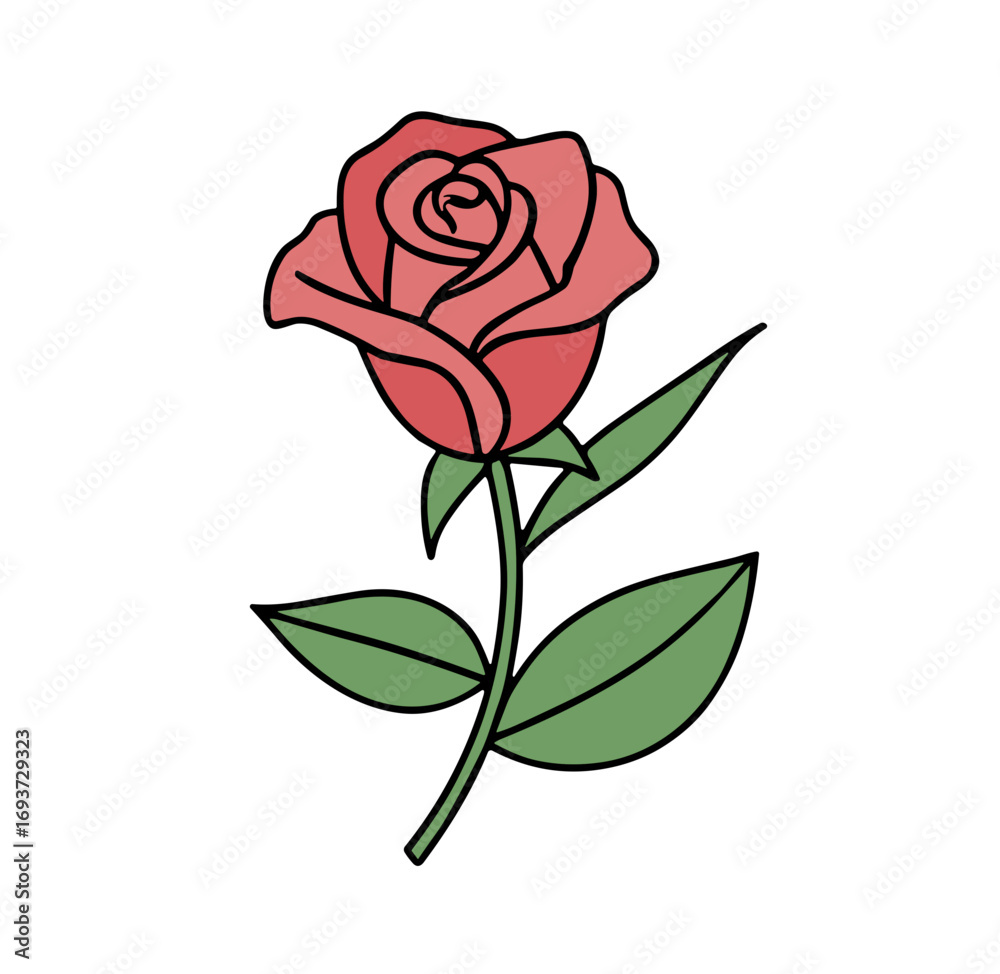 Fototapeta premium Simplified Rose Design