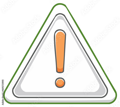 Exclamation mark inside triangle vector warning sign graphic