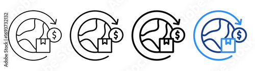 Gross Domestic Product Icon Different Style Outline Collection Set
