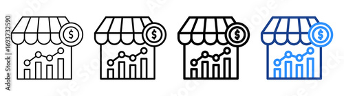 Local Economy Icon Different Style Outline Collection Set
