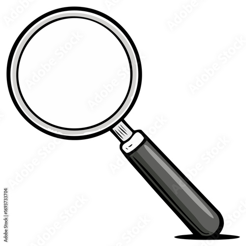 Magnifying glass illustration, search, investigation, discovery tool icon
